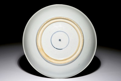 A Chinese famille verte charger with flowering branches, Kangxi
