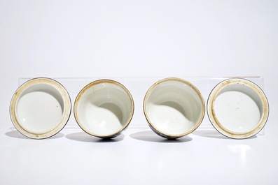 A pair of Chinese blue and white covered "Bleu de Hue" Vietnamese market bowls, Yu mark, 19/20th C.