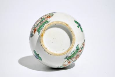 A Chinese famille verte gilt bronze-mounted double gourd vase, Kangxi