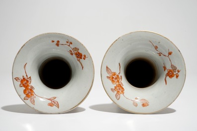 A four-piece Japanese Imari garniture with floral design, 18th C.
