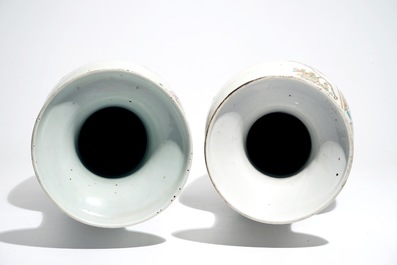 Two tall Chinese qianjiang cai vases, 19/20th C.