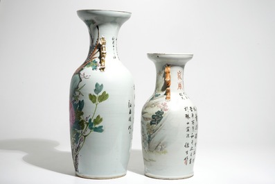 Two Chinese qianjiang cai vases, 19/20th C.