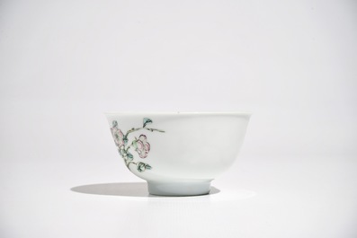 A Chinese famille rose cup and saucer, Yongzheng