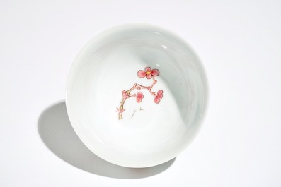 A Chinese famille rose cup and saucer, Yongzheng
