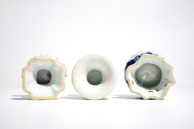Three Chinese blue and white salts, Kangxi