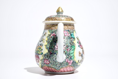 A fine Chinese famille rose teapot and cover, Yongzheng