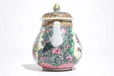 A fine Chinese famille rose teapot and cover, Yongzheng