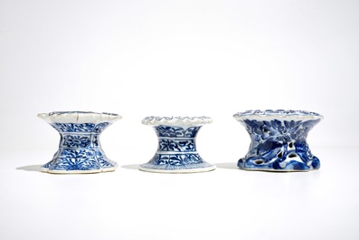 Three Chinese blue and white salts, Kangxi