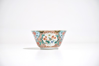 A Chinese famille rose cup and saucer, Yongzheng
