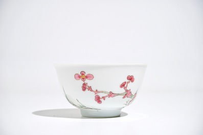 A Chinese famille rose cup and saucer, Yongzheng