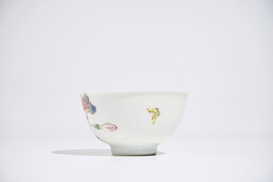 A Chinese famille rose cup and saucer, Yongzheng