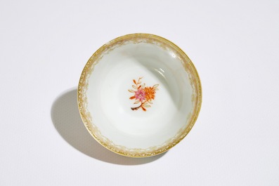 A Chinese famille rose "Peter the Great" cup and saucer, Qianlong