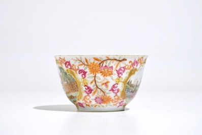 A Chinese famille rose "Peter the Great" cup and saucer, Qianlong