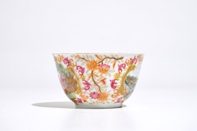 A Chinese famille rose "Peter the Great" cup and saucer, Qianlong