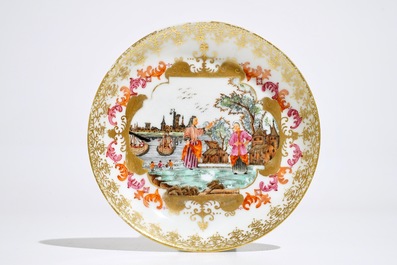 A Chinese famille rose "Peter the Great" cup and saucer, Qianlong