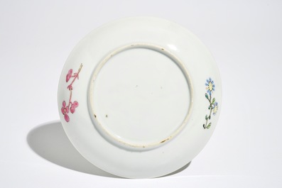 A Chinese famille rose cup and saucer, Yongzheng