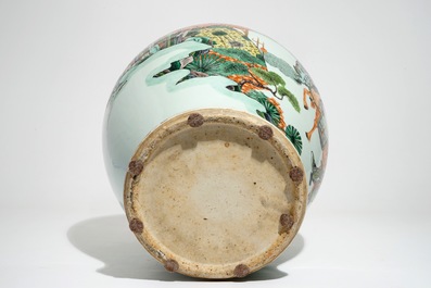 A large Chinese famille verte "Immortals" vase, 19th C.