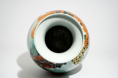A large Chinese famille verte "Immortals" vase, 19th C.