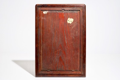 A Chinese qianjiang cai landscape plaque, 19/20th C.