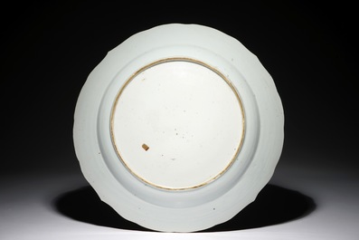 A Chinese famille rose dish with a fine floral design, Qianlong