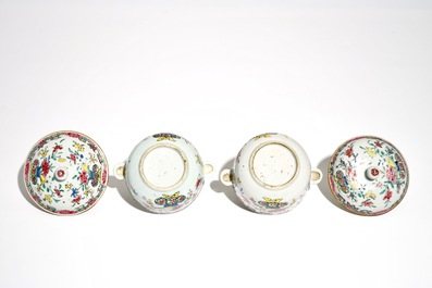 Two small Chinese famille rose tureens and covers, Qianlong