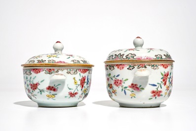 Two small Chinese famille rose tureens and covers, Qianlong