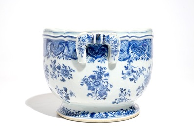 A Chinese blue and white two-handled wine cooler, Qianlong