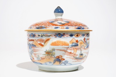 A Chinese Imari style tureen and cover, Kangxi