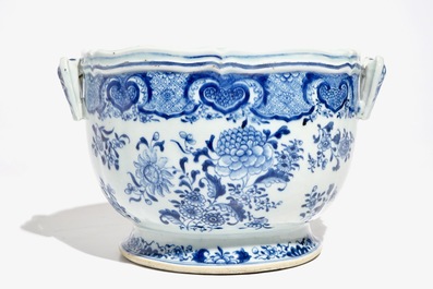 A Chinese blue and white two-handled wine cooler, Qianlong
