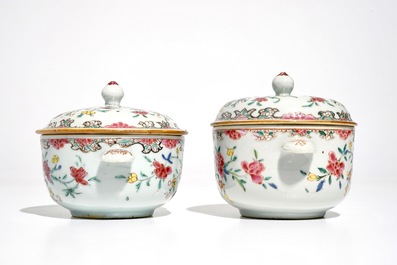 Two small Chinese famille rose tureens and covers, Qianlong