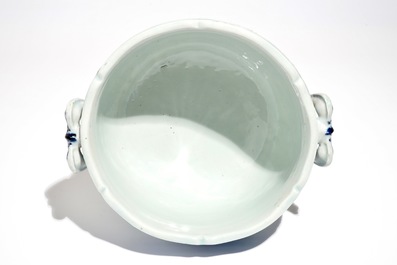 A Chinese blue and white two-handled wine cooler, Qianlong