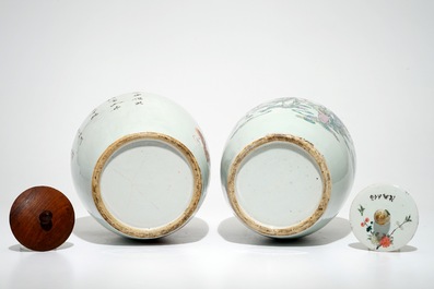 Vijf diverse Chinese famille rose vazen, 19/20e eeuw
