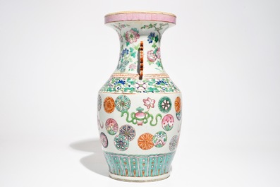 A Chinese famille rose vase, 19th C.