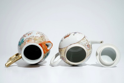 A Chinese famille rose mandarin jug and teapot with cover, Qianlong