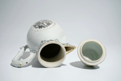 A Chinese grisaille covered jug with floral design, Qianlong