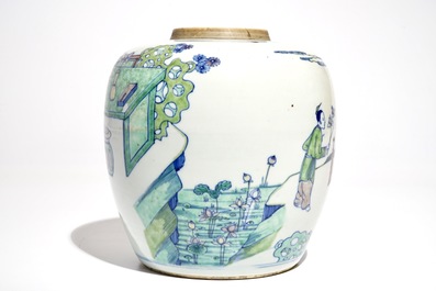 Een Chinese doucai gemberpot, Chenghua merk, Kangxi of later