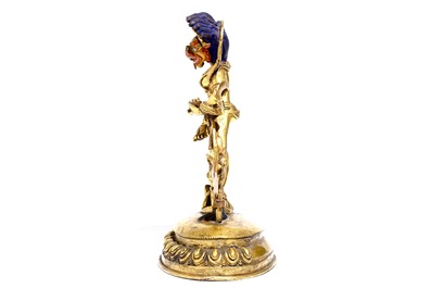Un mod&egrave;le de Simhavaktra en bronze dor&eacute;, Tibet, 18&egrave;me