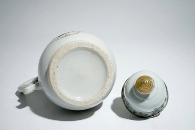 A Chinese grisaille covered jug with floral design, Qianlong