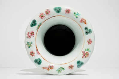 A Chinese famille rose dragon vase, 19th C.