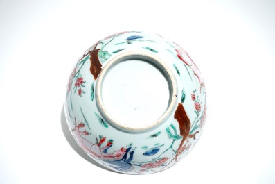 A Chinese famille rose bowl and plate with horse design, Yongzheng