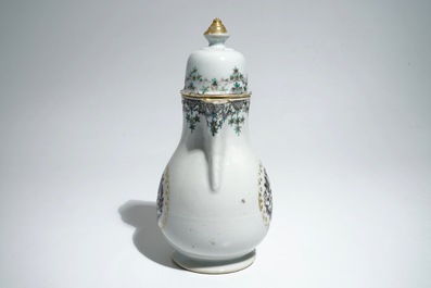 A Chinese grisaille covered jug with floral design, Qianlong