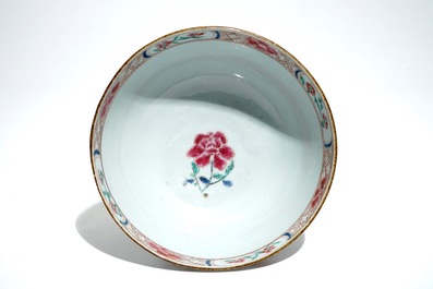 A Chinese famille rose bowl and plate with horse design, Yongzheng