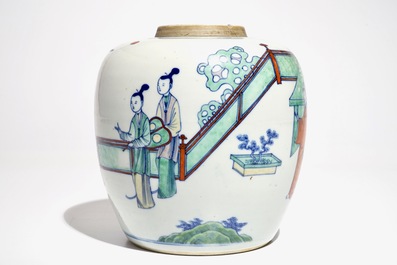 Een Chinese doucai gemberpot, Chenghua merk, Kangxi of later