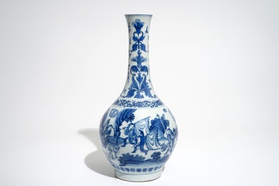 Een Chinese blauwwitte flesvormige vaas, Transitie periode
