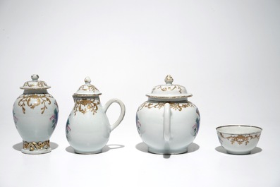 A Chinese Dutch market armorial part-tea service, Qianlong