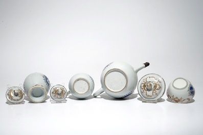 A Chinese Dutch market armorial part-tea service, Qianlong