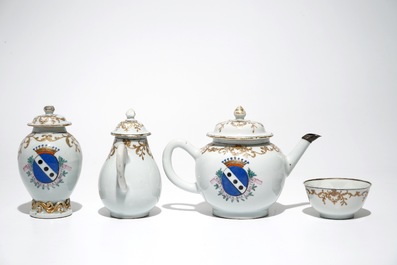 A Chinese Dutch market armorial part-tea service, Qianlong