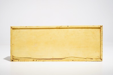 A large rectangular Chinese carved ivory casket, Canton, 19th C.