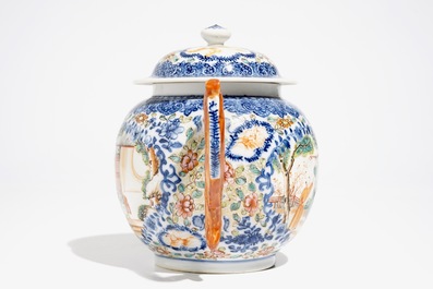 A large Chinese famille rose mandarin teapot, Qianlong