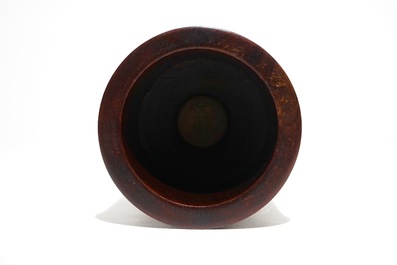 A Chinese huanghuali brush pot, 17/18th C.